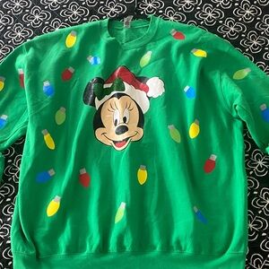 Gildan Green Holiday Sweater with Colorful Lights